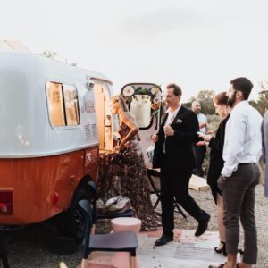 Vintage camper revived as a full-service photo booth for weddings & parties in New Mexico 🌝