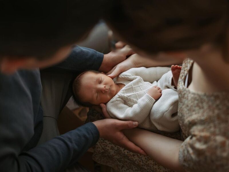 Newborn Photography: Studio or Home Session with Family Integration