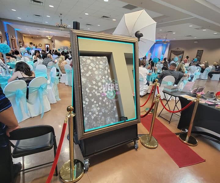 Strike a pose and capture the memories with our Mirror Photobooth!