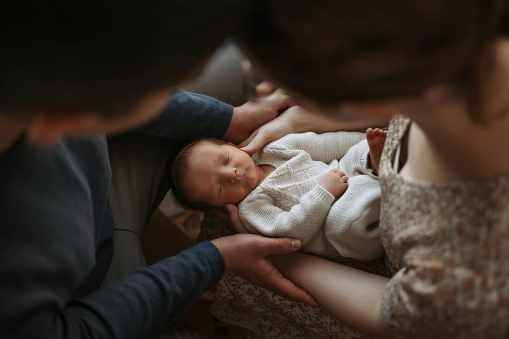 Newborn Photography: Studio or Home Session with Family Integration